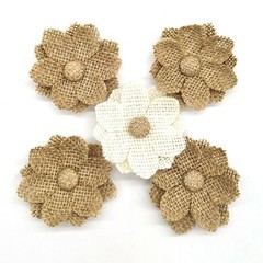Supply Useful Hessian flower Rustic Vintage Wedding Accessory Jute Lace