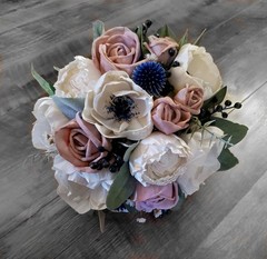 Pink Dusty Rose Bridal Bouquet Blush Anemone Sola Wood Wedding Flower Bridesmaid