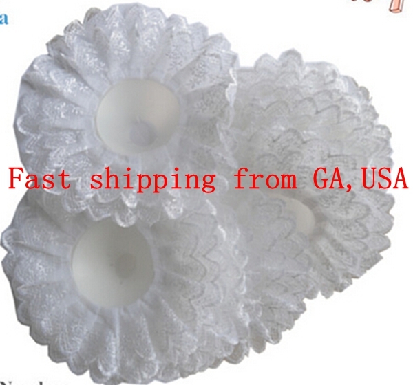 Snow White Bridal Wedding Bouquet Lace Collar 6 pcs Brooch Bouquet Collar DIY
