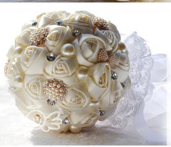 Snow White Bridal Wedding Bouquet Lace Collar 6 pcs Brooch Bouquet Collar DIY