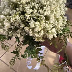 Artificial-Silk White Babies Breath Handheld Wedding / Prom Bouquet. Large Size