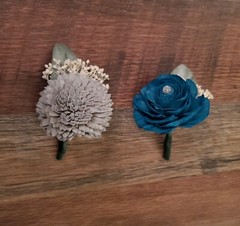 Dark Teal Bridal Bouquet Emerald Blue Grey Sola Wood Cascade Wedding Flowers