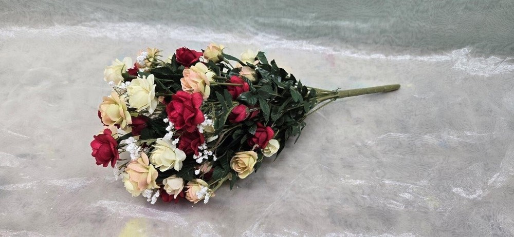Red and White Floral Bouquet – Wedding Bridal Bridesmaid Bouquet – Decorative