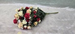 Red and White Floral Bouquet – Wedding Bridal Bridesmaid Bouquet – Decorative
