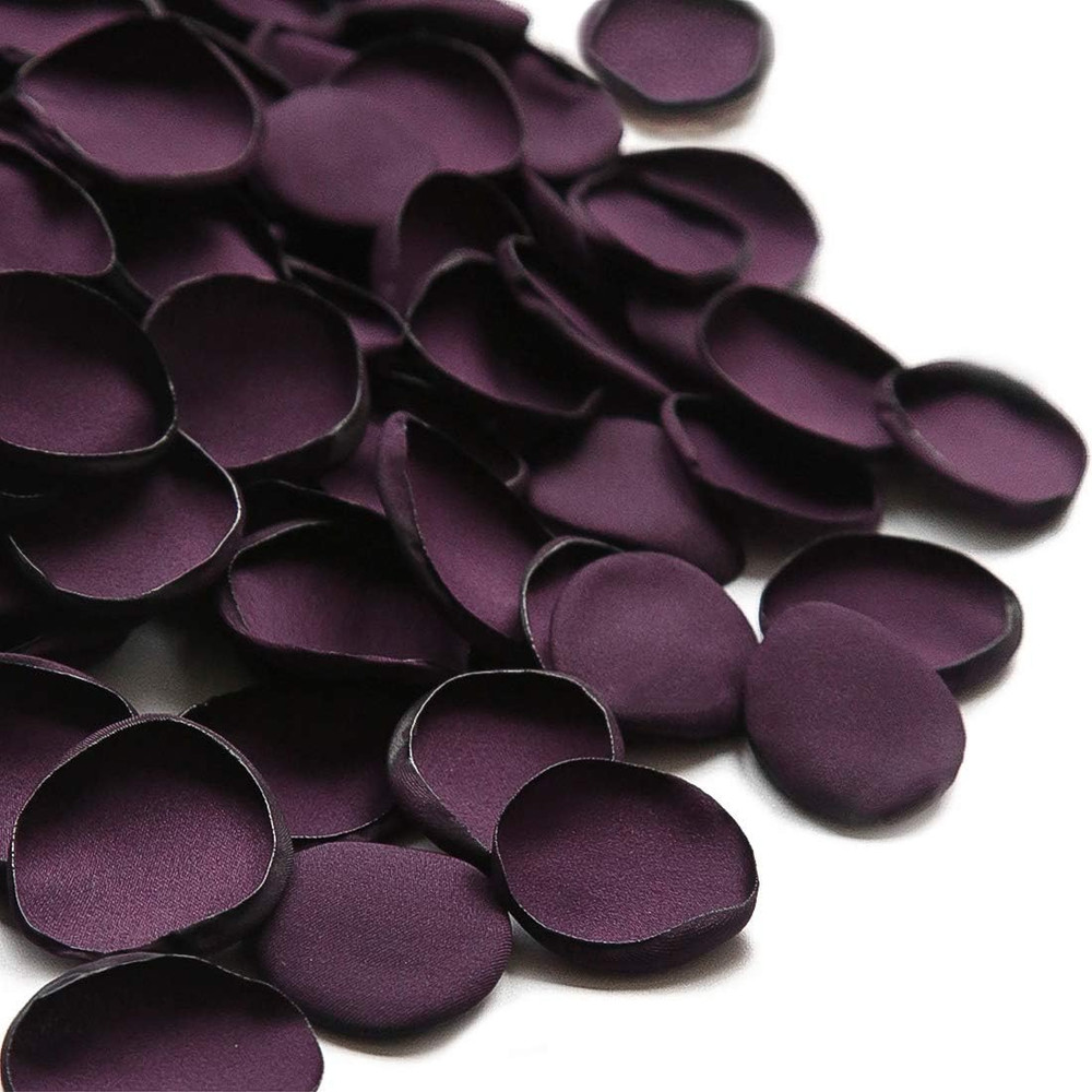 300Pcs Rose Petals Plum Faux Silk Flower Petals for Wedding Flower Girl Basket A