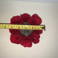 Wood Birch Roses Candle Ring with tea light Wedding Center pieces Decorations