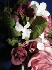 New Sullivan Inc. Grape French Rose/Stephanotis Silk Flowers Bridal Bouquet