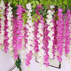 12 Pieces Artificial Wisteria Fuchsia Hanging Flowers – 3.75 Feet/Piece