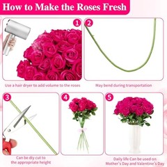 Pcs Roses Artificial Flowers, Silk Artificial Flowers Petals Long 150 Hot Pink