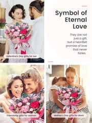 Polylove Flowers for Delivery Prime Forever Bouquet Medium, Hot Pink