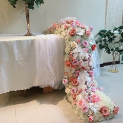 12ft Beach Wedding Floral Garland runner with roses, hydrangea & orchid flowers