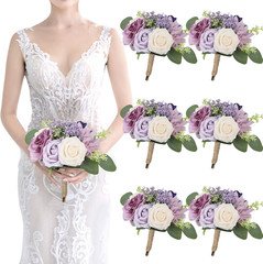 Ivory & Lilac Bridesmaid Bouquets Set – Perfect Wedding Flowers 2024