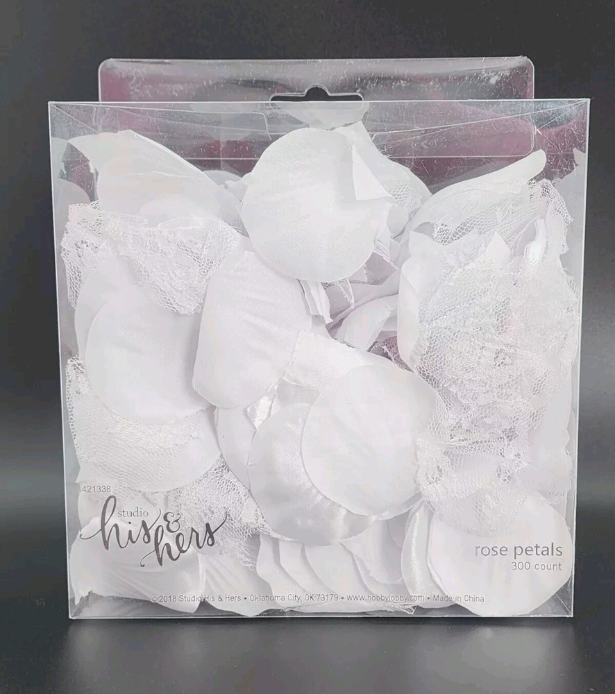 White Silk & Lace Rose Petals 300ct Wedding Flower Girl Party Special Occasion