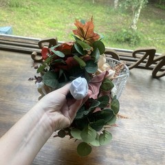 Beautiful Bridal Wedding Bouquet Budget Handmade Faux Floral Red Pink White