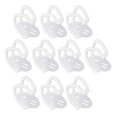 10 Pcs Pearl Wrist Corsage Bracelet Elegant White Pearl Elastic Wedding Band