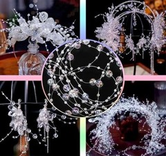 99feet Artificial Pearl Beads Garland for Christmas Tree Plastic Beaded Clear