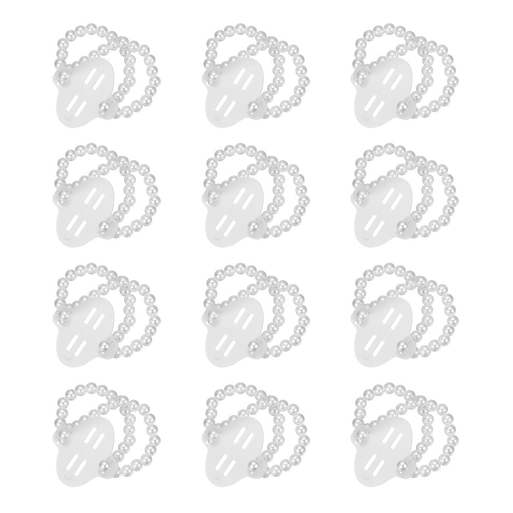 Pearl Corsage Wristlet, 5Inch 12Pcs Elastic Wrist Corsage Bracelets Bands, White