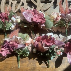 6 Wedding Table Bouquets Budget Friendly Beautiful Faux Flowers Cream/White Pink