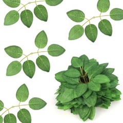 50pcs Floroom Artificial Green Leaves, Rose Leaves Artificial, Bulk Fake