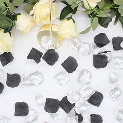 2NDTONONE 900PCS Silver Black White Artificial Flowers Silk Rose Petals Flower
