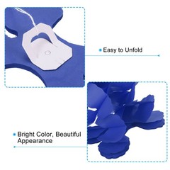 6Pcs 9.8ft Four-Leaf Paper Flower Garland Hanging Streamers Navy Blue