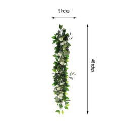 GREEN 4 ft long Artificial Eucalyptus Willow Foliage Garlands Ranunculus Flowers