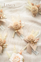 Boutonniere for Men, 6Pcs Groom Groomsmen Boutonniere, Artificial Flowers for We