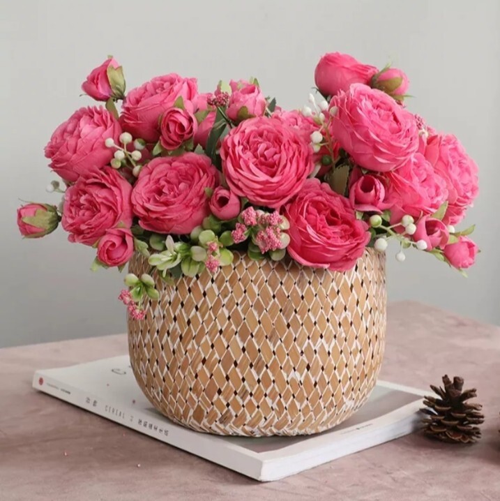 Artificial flowers romantic rose silicon real touch high quality bouquets