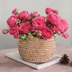 Artificial flowers romantic rose silicon real touch high quality bouquets