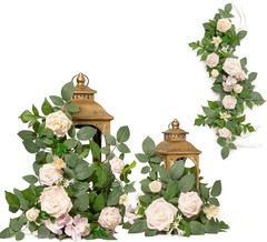 6Pack 2ft Artificial Flowers Garland Dusty Rose Lantern Flower Centerpieces