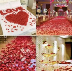 Fake Rose Petals for Romantic Night Red 5500 Pcs, Artificial Silk Faux Flowers