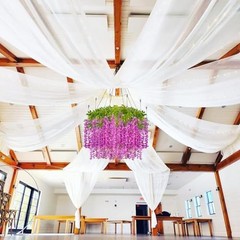 12 Pieces Artificial Wisteria Fuchsia Hanging Flowers – 3.75 Feet/Piece