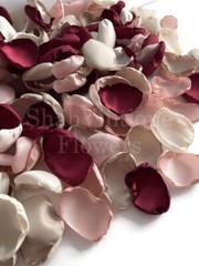 Wine, Blush, Ivory, Champagne Handmade Flower Petals Mix Of 50 Petals.