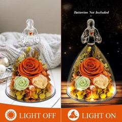 Gift for Mom Preserved Rose Birthday Mother‘s Day Her Women Orange