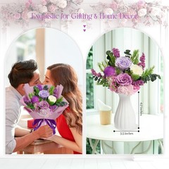 Preserved Flowers Bouquet – Birthday Gifts for Women, Real Purple