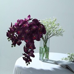 2 EGGPLANT 40″ tall Faux Silk Orchid Flowers Sprays Stems Wedding Decorations