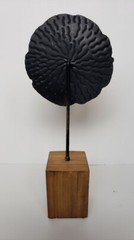 Hobby Lobby Metallic Round Leaf Plant with Wooden Base Wood Flower Artificial