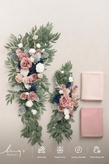 Pink Blue Artificial Wedding Arch Flowers Kit Pack of 4 2pcs Hanging Flower