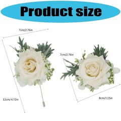 Exquisite Wedding Wristlet Artificial Flower Coordinating Grooms Boutonniere