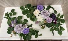 Wedding Shades Of Purple Silk Swags Net Bows Aisle Markers Box 4