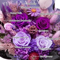 Bessol Flowers for Delivery Preserved Small, Purple Flower Bouquet