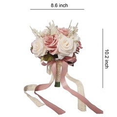 Wedding Bouquets for Bride, Champagne White & Pink Rose Bridal Bouquets for B…