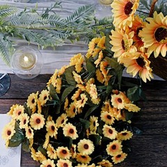 22″ Yellow Silk Sunflower Bush ARTIFICIAL HANGING VINE Garland Party Decorations