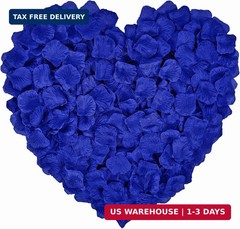 Winlyn 3000 Pcs Royal Blue Silk Rose Petals – Scented Ready-to-use Separated Rea