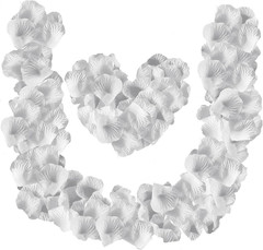 1000 Pieces Artificial Silk Rose Petals Faux White Flowers for Wedding Valentine