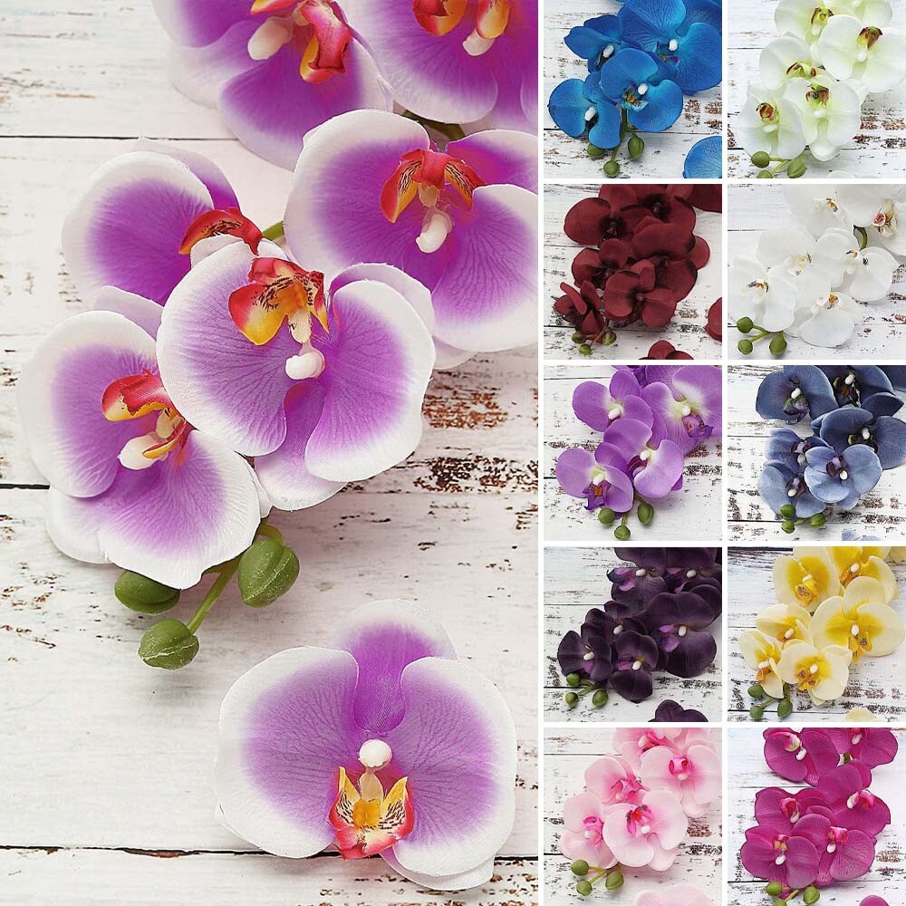 2 pcs 40-Inch tall Artificial Faux Silk Orchid Flowers Sprays Stems Centerpieces
