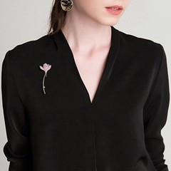 Chinese Style High-end Lotus Brooches Women Design Sense Jewelry