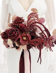 Ling Moment’s Red Burgundy/Marsala Wedding Bouquet