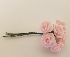 Lot of 72 pcs Baby Pink Satin Ribbon Roses Flowers 25mm 1″ 1 Inch on Wire Stem