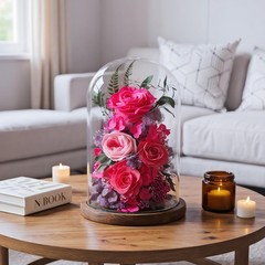 Flowers for Delivery Preserved Rose in Glass Reddish